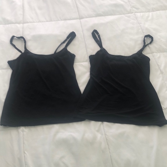 Set of 2 Express black tank tops w adjustable straps w soft neck line & straps - Picture 1 of 9